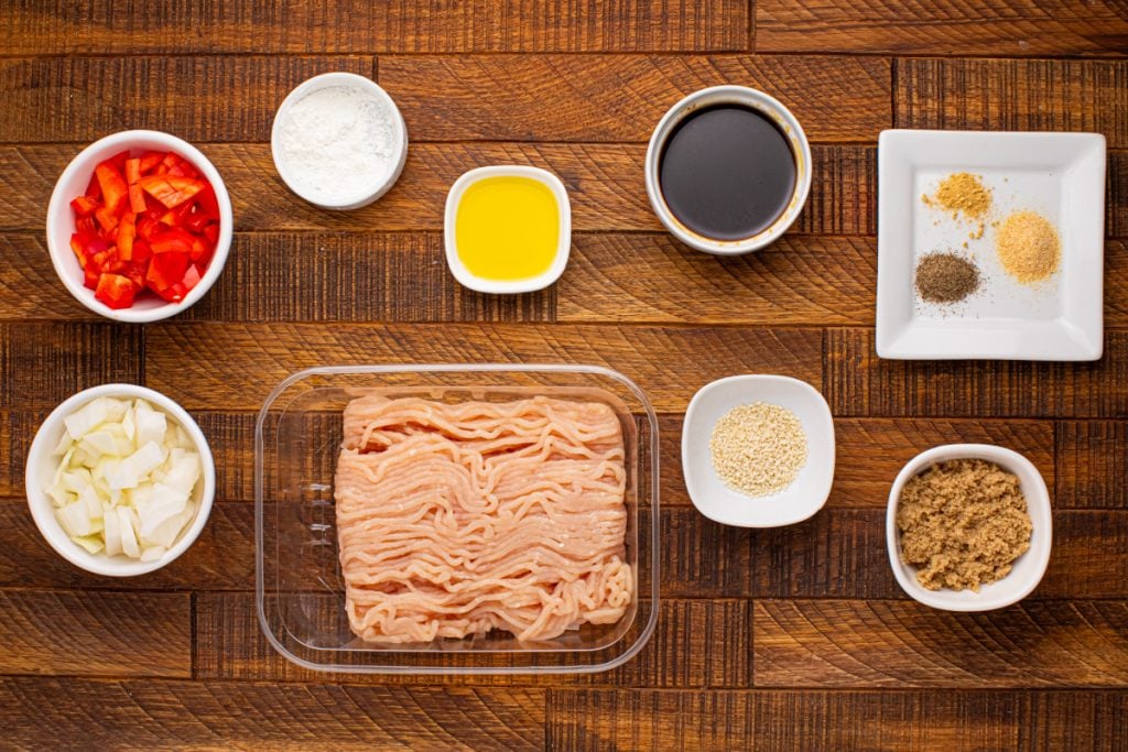 Ingredients for Teriyaki Ground Chicken Fried